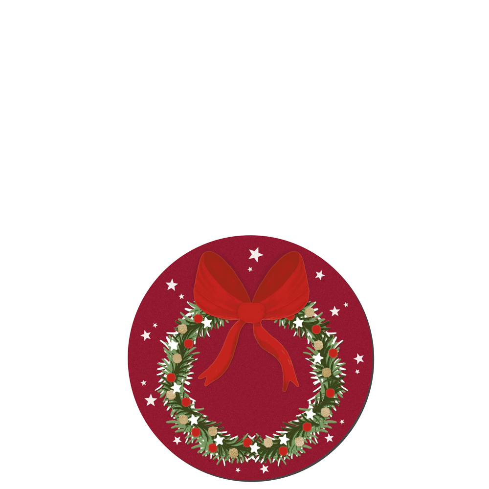 Denby Joy Wreath Round Set Of 6 Coasters